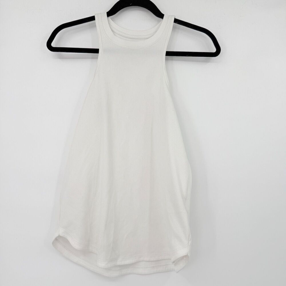 Nike Dri-FIT‎ Women's S White Ribbed Racerback Tank Athletic Workout
